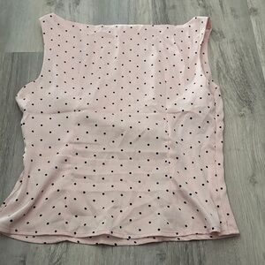 Polka Dot Sleeveless Pink Top